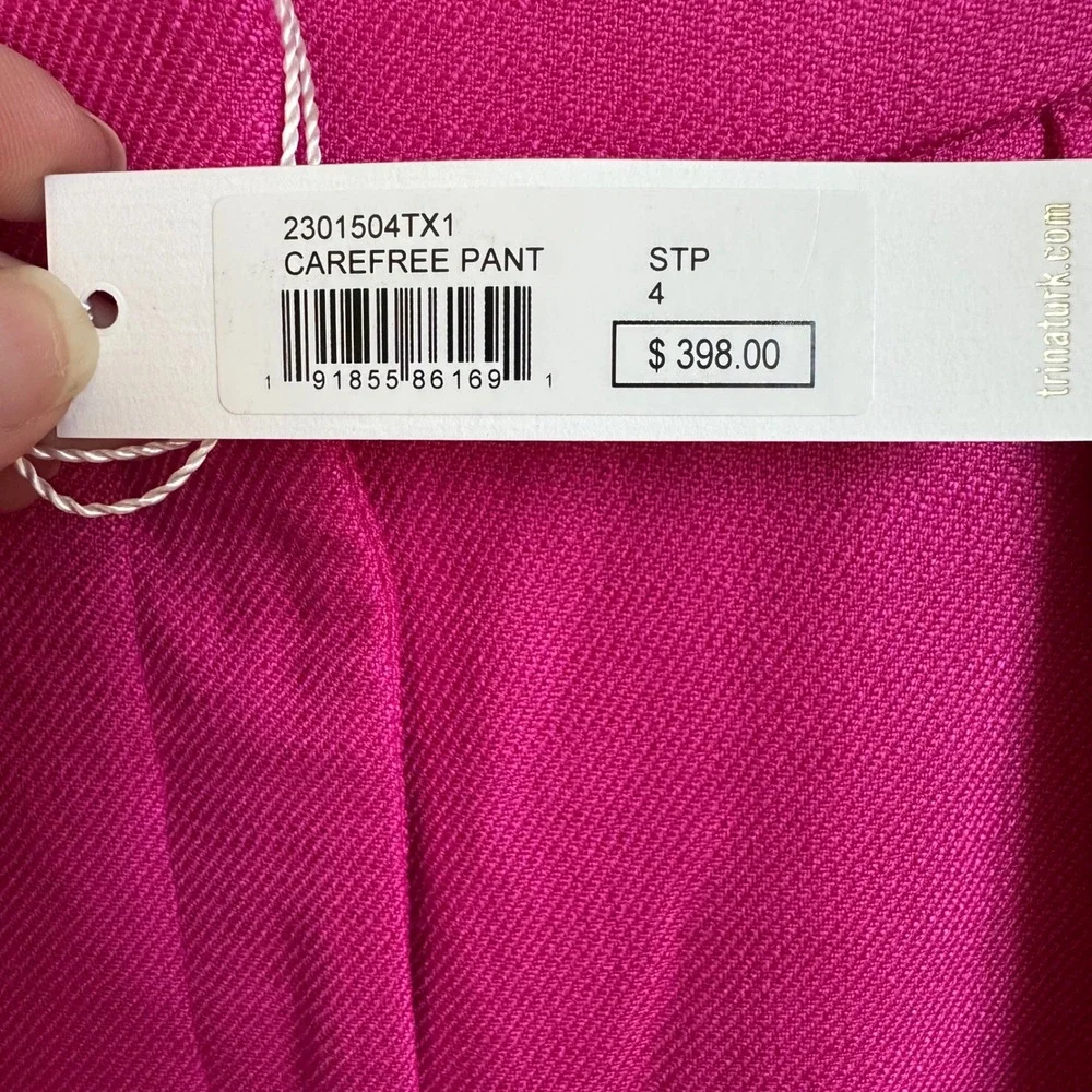Trina Turk‎ Carefree Pant Women's Pink Culottes Wide Leg Cropped Pleated Size 4